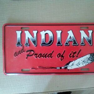 Red Decorative License Plate